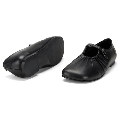 Kadın Siyah Mary Jane Deri Babet