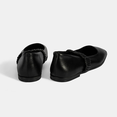 Kadın Siyah Mary Jane Deri Babet