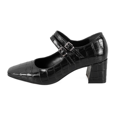 Kadın Siyah Mary Jane Deri Klasik Ayakkabı