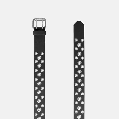 Kadın Siyah Metal Detaylı Deri Kemer