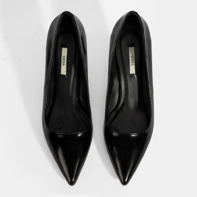 Kadın Siyah Metal Topuk Detaylı Rugan Abiye Ayakkabı