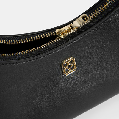 Kadın Siyah Omuz Askılı Mini Deri El Çantası