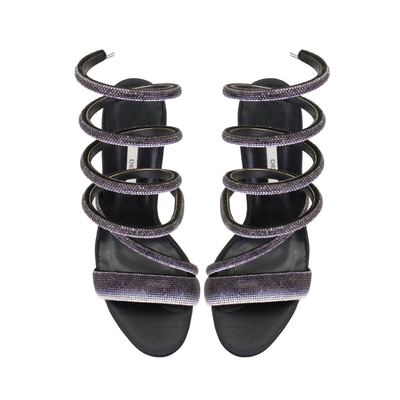 Kadın Siyah Parlak Taş Detaylı Abiye Topuklu Ayakkabı