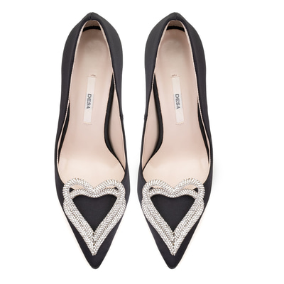 Kadın Siyah Parlak Taş Detaylı Topuklu Ayakkabı