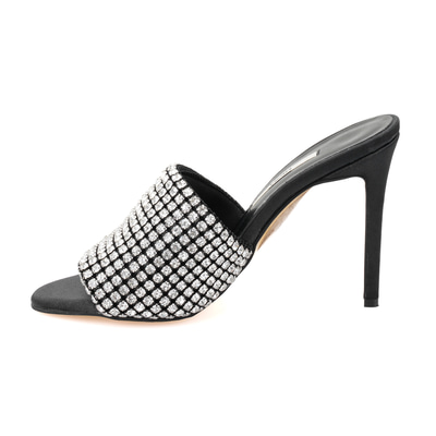 Kadın Siyah Parlak Taş Detaylı Topuklu Abiye Ayakkabı