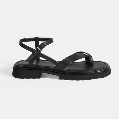 Kadın Siyah Parmak Arası Deri Sandalet