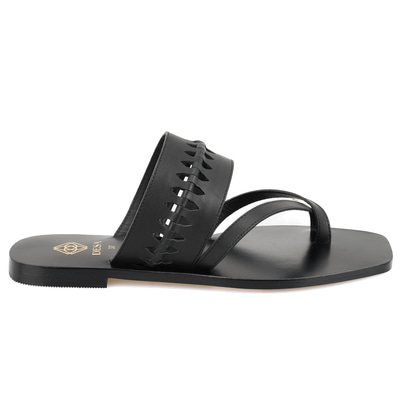 Kadın Siyah Parmak Arası Deri Terlik