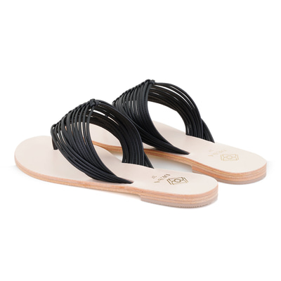 Kadın Siyah Parmak Arası Deri Terlik