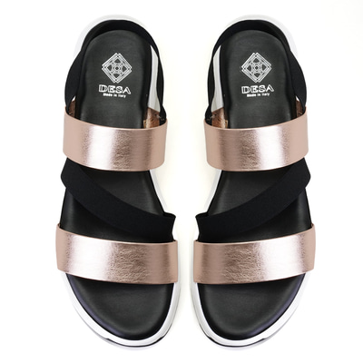 Kadın Siyah Platform Tabanlı Deri Sandalet