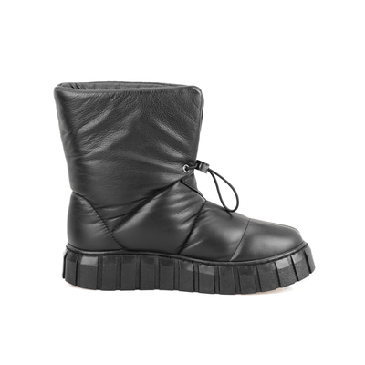 Kadın Siyah Puffer Deri Bot