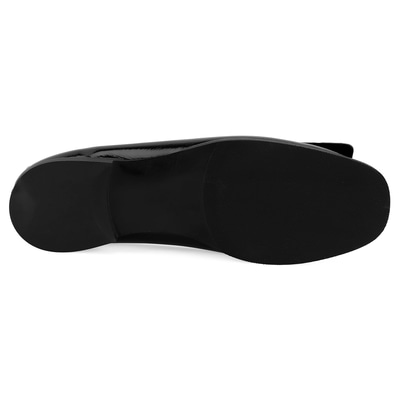 Kadın Siyah Rugan Deri Babet