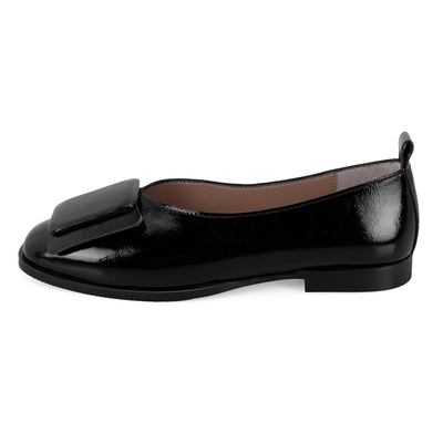 Kadın Siyah Rugan Deri Babet