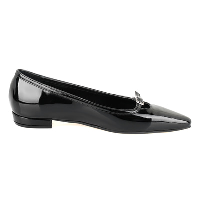 Kadın Siyah Rugan Deri Babet