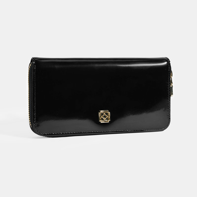 Kadın Siyah Rugan Deri Cüzdan