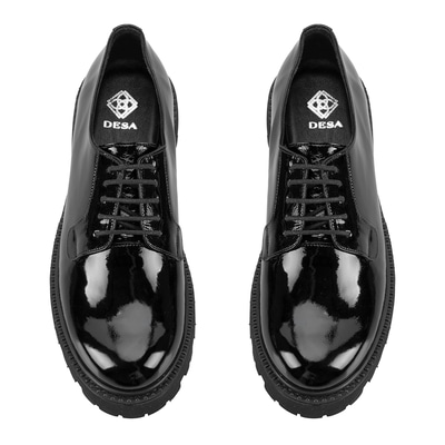 Kadın Siyah Rugan Deri Günlük Ayakkabı