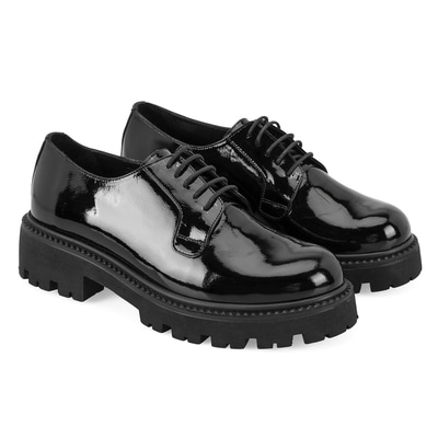 Kadın Siyah Rugan Deri Günlük Ayakkabı