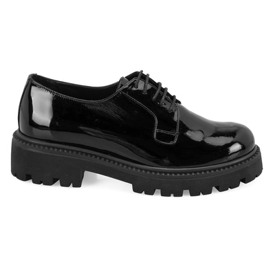 Kadın Siyah Rugan Deri Günlük Ayakkabı