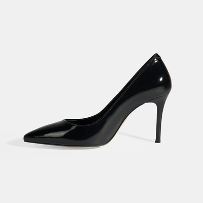 Kadın Siyah Rugan Deri Stiletto