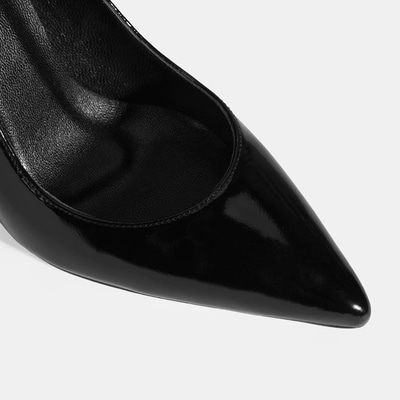 Kadın Siyah Rugan Deri Stiletto