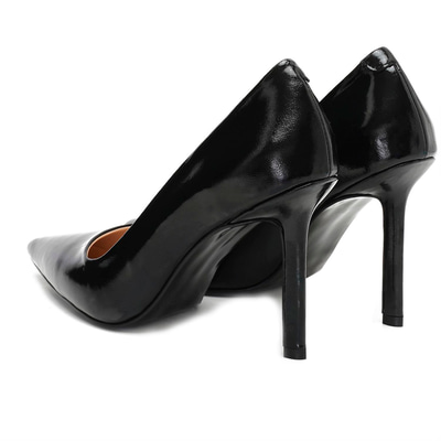 Kadın Siyah Rugan Deri Stiletto