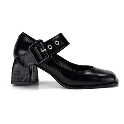 Kadın Siyah Rugan Mary Jane Ayakkabı