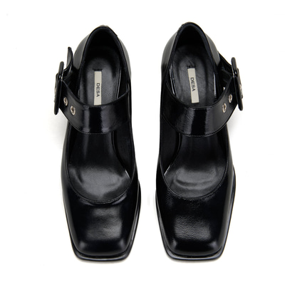 Kadın Siyah Rugan Mary Jane Ayakkabı