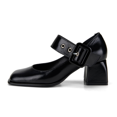 Kadın Siyah Rugan Mary Jane Ayakkabı