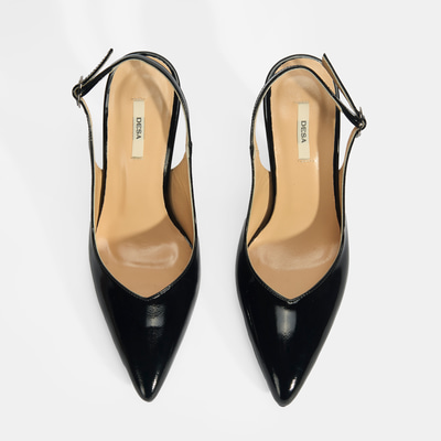 Kadın Siyah Rugan Topuklu Ayakkabı