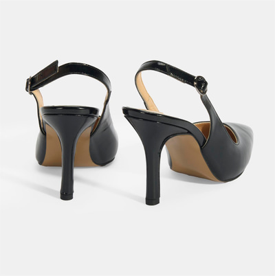 Kadın Siyah Rugan Topuklu Ayakkabı