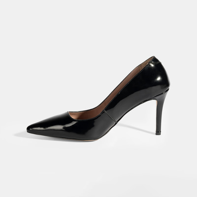 Kadın Siyah Rugan Topuklu Ayakkabı