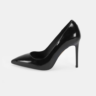 Kadın Siyah Rugan Topuklu Klasik Ayakkabı