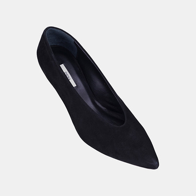 Kadın Siyah Sivri Burunlu Süet Topuklu Ayakkabı