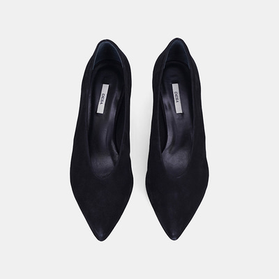Kadın Siyah Sivri Burunlu Süet Topuklu Ayakkabı