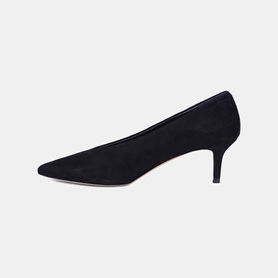 Kadın Siyah Sivri Burunlu Süet Topuklu Ayakkabı