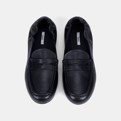 Kadın Siyah Slip-On Deri Loafer