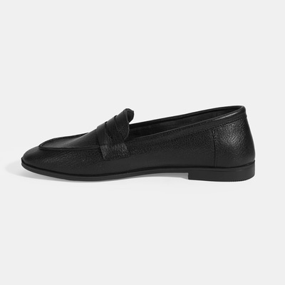Kadın Siyah Slip-On Deri Loafer