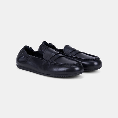 Kadın Siyah Slip-On Deri Loafer