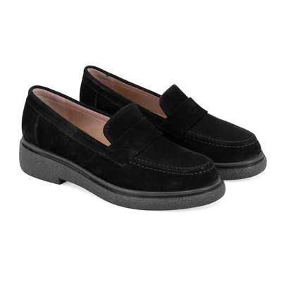 Kadın Siyah Süet Deri Loafer