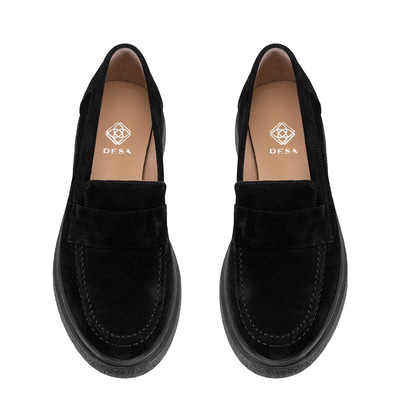 Kadın Siyah Süet Deri Loafer