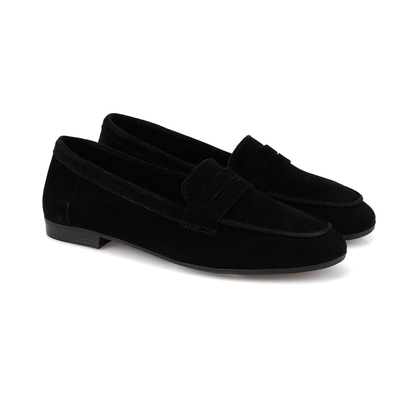 Kadın Siyah Süet Deri Loafer