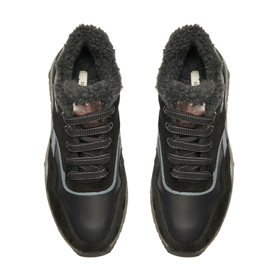 Kadın Siyah Süet Deri Spor Ayakkabı