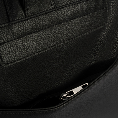 Kadın Siyah Süet Detaylı Fermuarlı Sırt Çantası