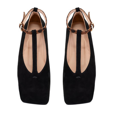 Kadın Siyah Süet Mary Jane Babet