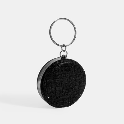 Kadın Siyah Taş Detaylı Gece El Çantası