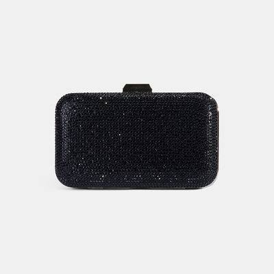 Kadın Siyah Taş Detaylı Portföy Gece Çantası