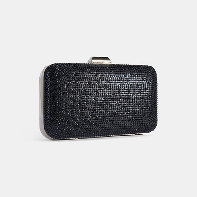 Kadın Siyah Taş Detaylı Portföy Gece Çantası