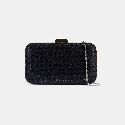 Kadın Siyah Taş Detaylı Portföy Gece Çantası