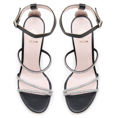 Kadın Siyah Taş Detaylı Topuklu Sandalet