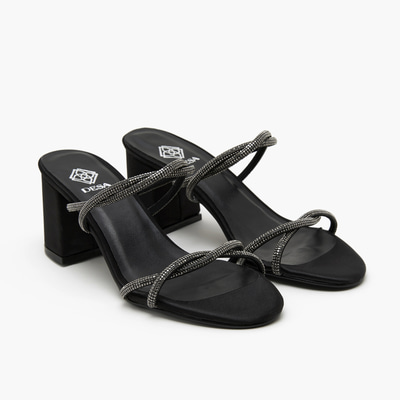 Kadın Siyah Taşlı Abiye Terlik