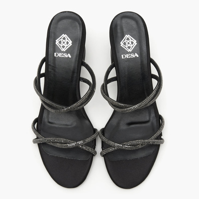 Kadın Siyah Taşlı Abiye Terlik